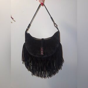 Polo ID Fringe Suede Mini Shoulder Bag